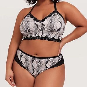 TORRID SNAKESKIN MICROFIBER BRALETTE AND PANTY